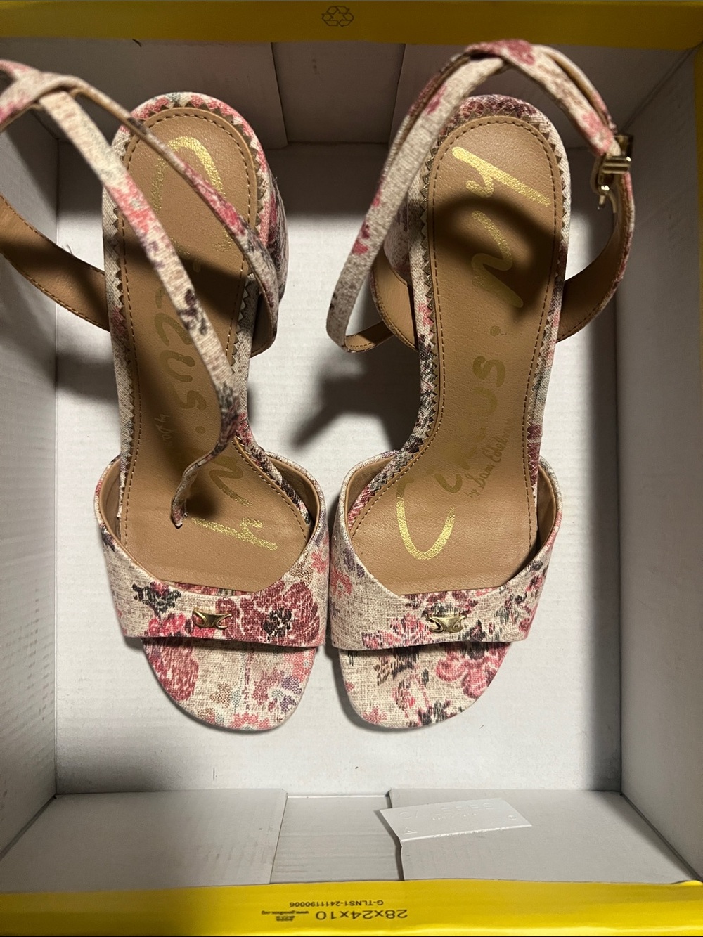 Sam Edelman Floral Ankle-Strap Block Heel Sandal in Pink - Picture 3 of 4